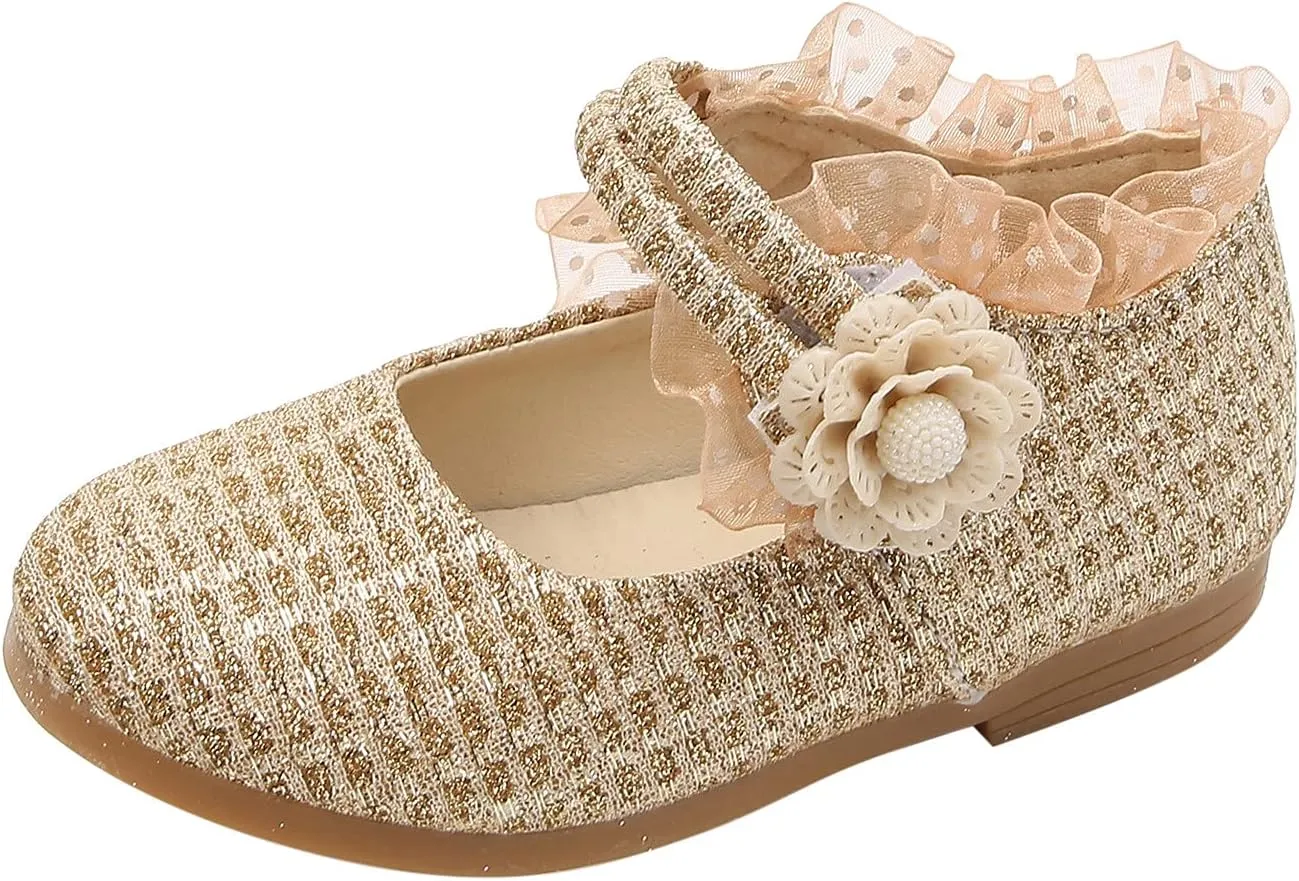 1-6Years Toddler/Little Kid Girl's Dress Shoes Mary Jane Ballet Flats Ballerina Flat Shoes for Wedding Party School