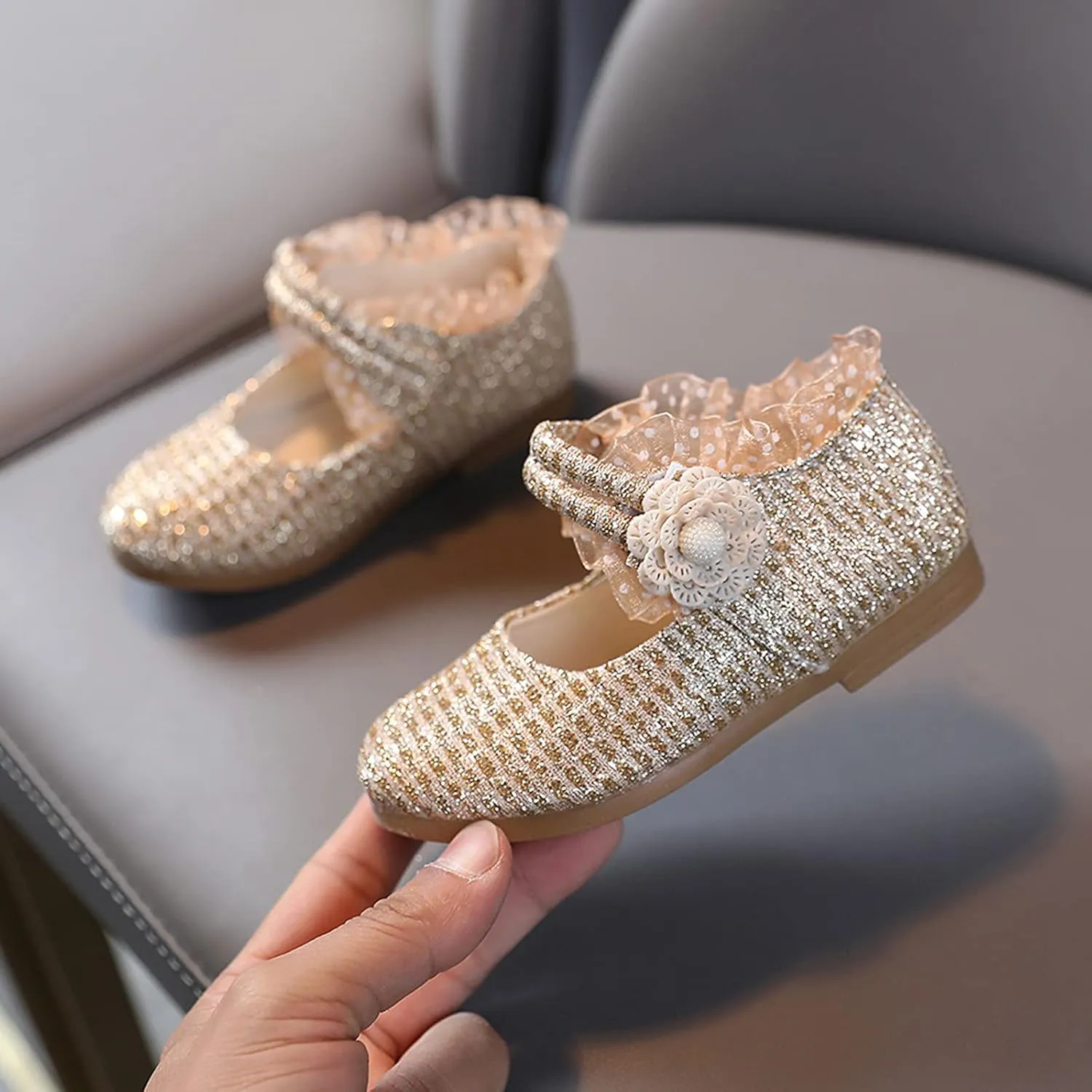 1-6Years Toddler/Little Kid Girl's Dress Shoes Mary Jane Ballet Flats Ballerina Flat Shoes for Wedding Party School