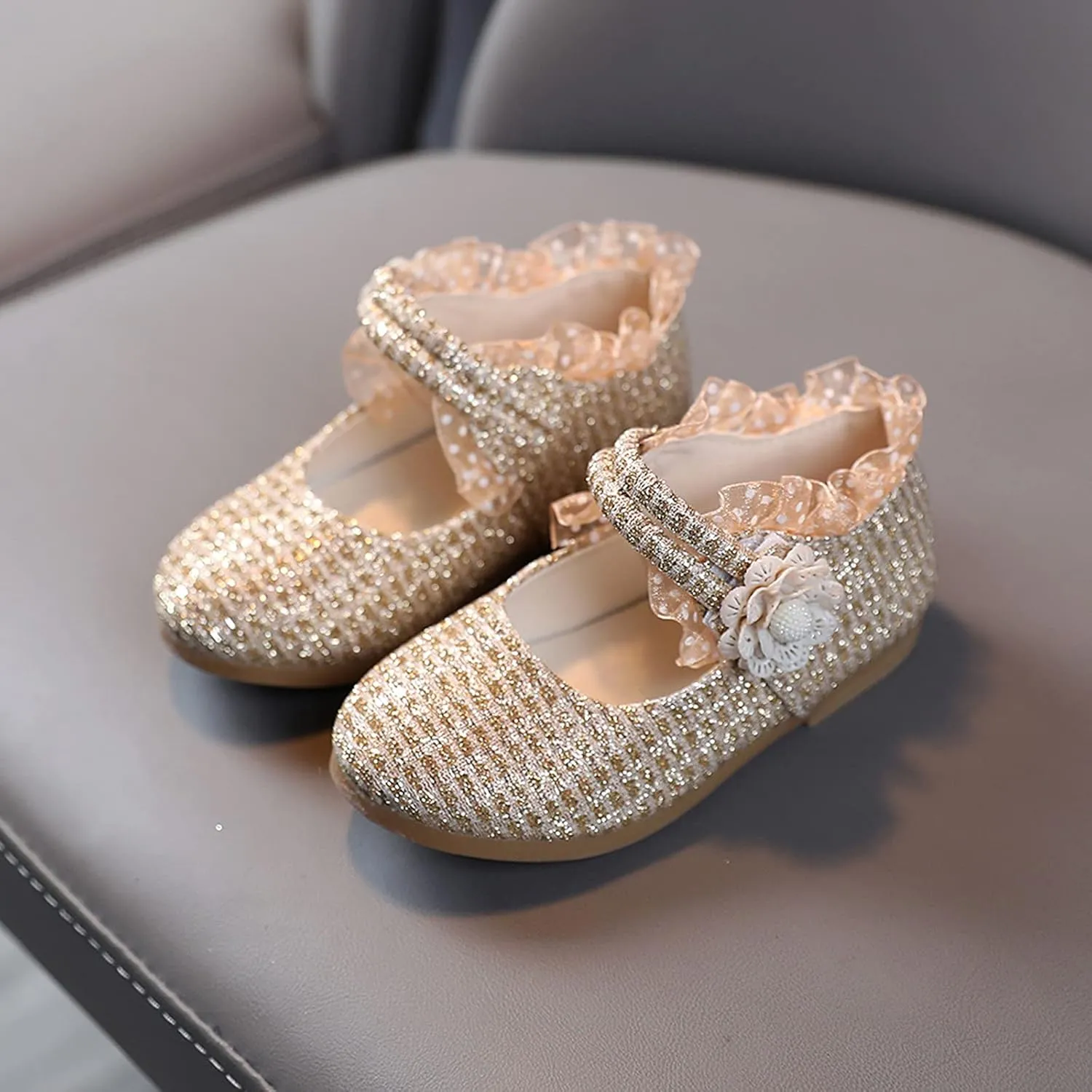 1-6Years Toddler/Little Kid Girl's Dress Shoes Mary Jane Ballet Flats Ballerina Flat Shoes for Wedding Party School