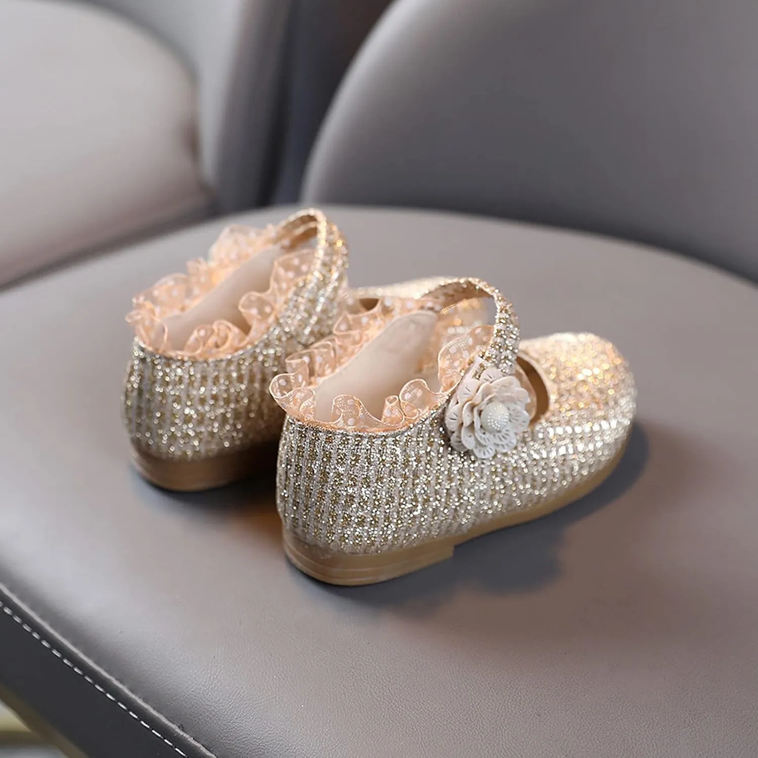 1-6Years Toddler/Little Kid Girl's Dress Shoes Mary Jane Ballet Flats Ballerina Flat Shoes for Wedding Party School