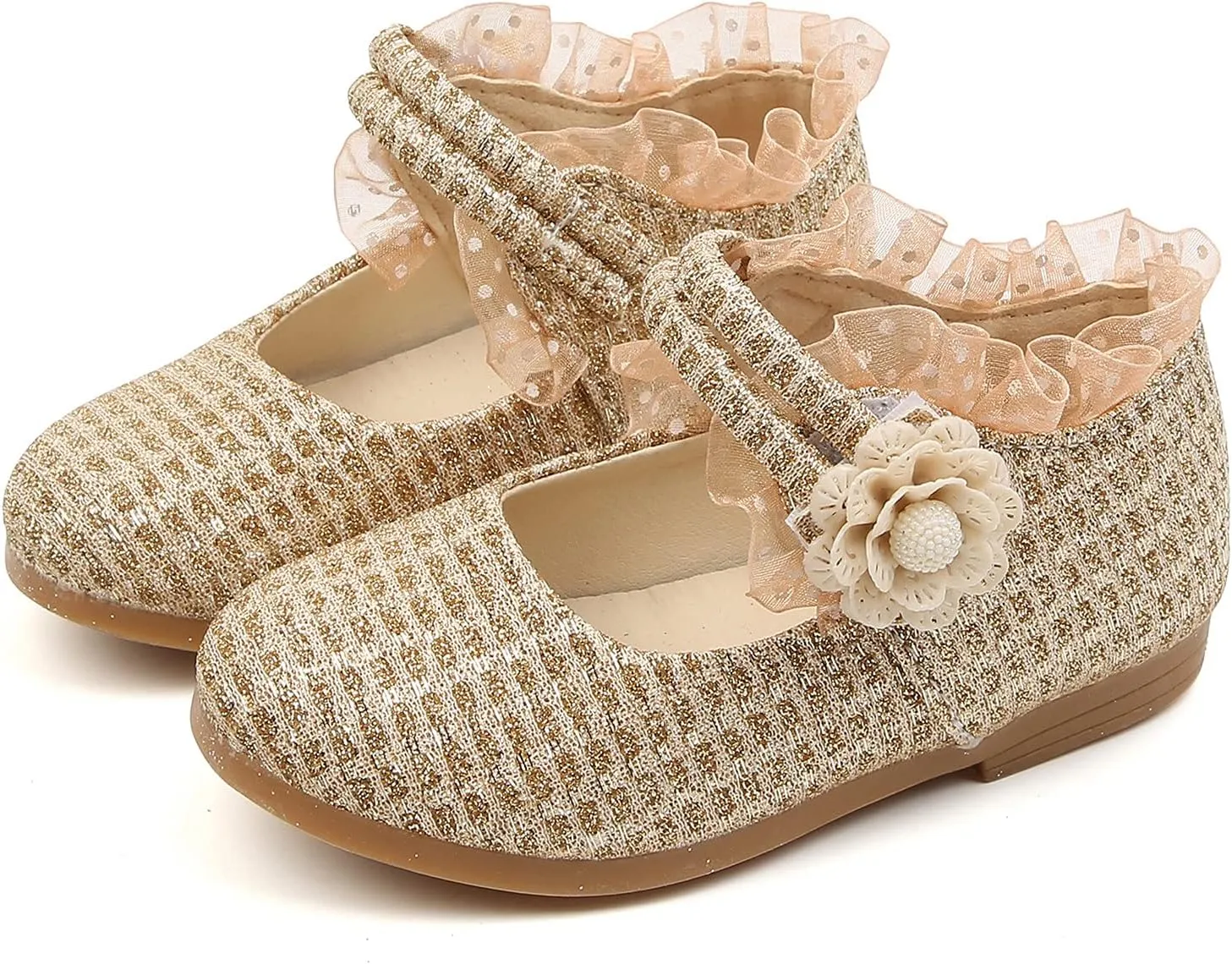 1-6Years Toddler/Little Kid Girl's Dress Shoes Mary Jane Ballet Flats Ballerina Flat Shoes for Wedding Party School