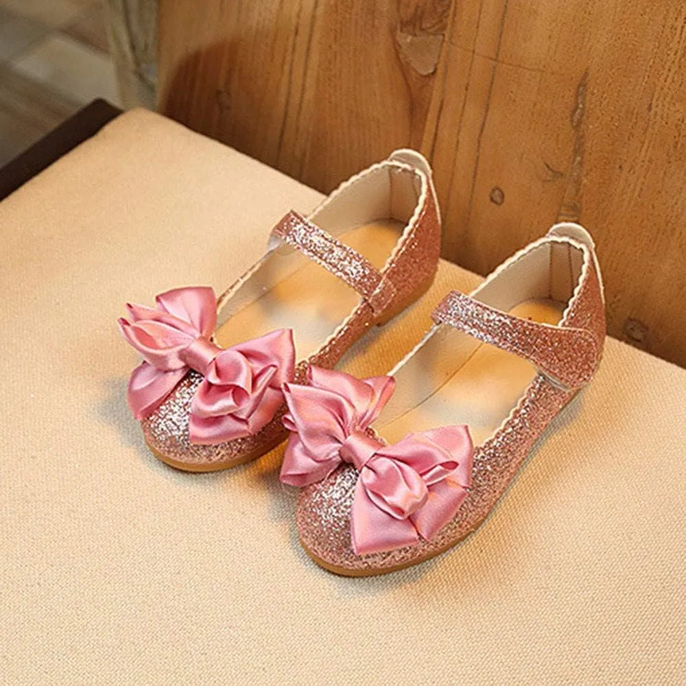 12 Month Old Shoes Girl Children Shoes Princess Bowknot Leather Girl Dance Fashion Nubuck Single Baby Shoes Glittery Shoes Toddler Girls