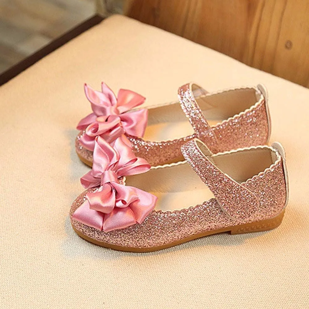 12 Month Old Shoes Girl Children Shoes Princess Bowknot Leather Girl Dance Fashion Nubuck Single Baby Shoes Glittery Shoes Toddler Girls