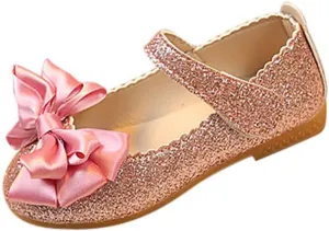 12 Month Old Shoes Girl Children Shoes Princess Bowknot Leather Girl Dance Fashion Nubuck Single Baby Shoes Glittery Shoes Toddler Girls