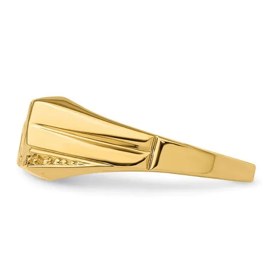 14k Yellow Gold Men's .01ct. Diamond Dad Ring
