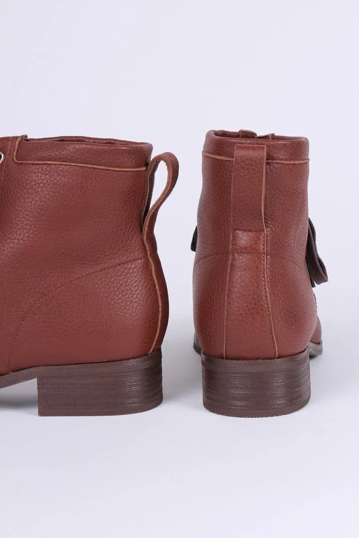 1930s/1940s Style Winter Snow Boots with Fur - Brown - Rita