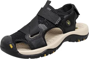 2023 New Andals Men's Breathable Sports Outdoor Beach Shoes Slip Hollow Cowhide Men's Shoes Thong Sandals for Men Wide Men's