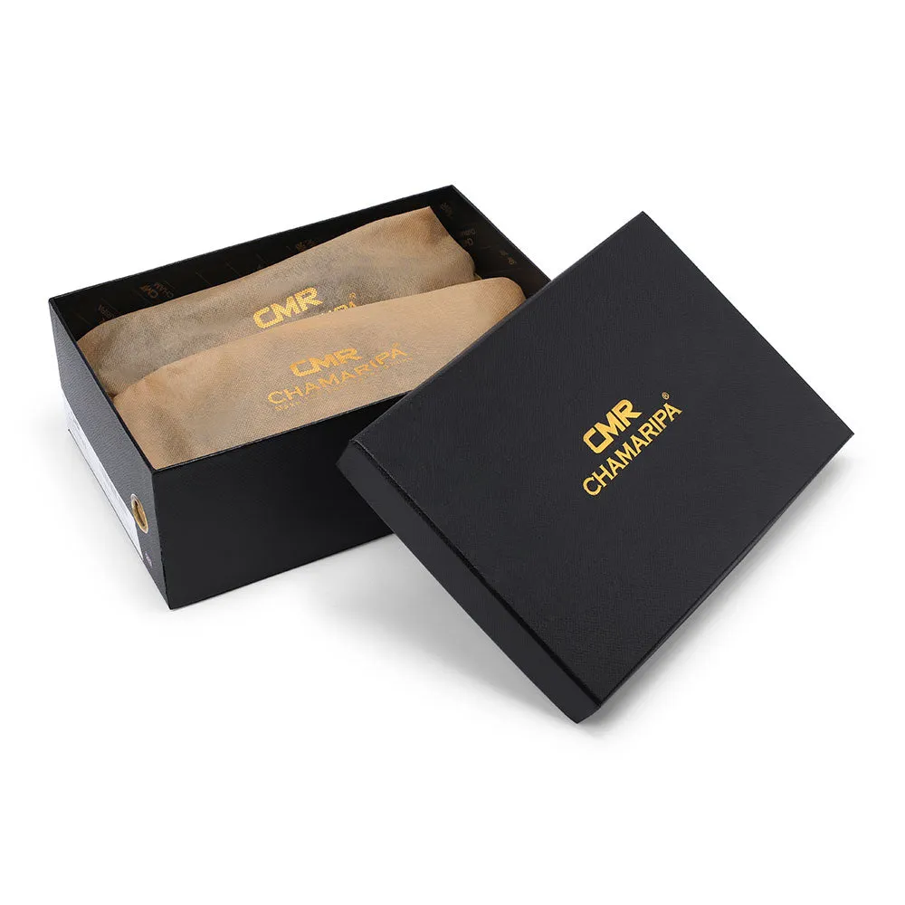 8 CM/3.15 Inches CMR CHAMARIPA Black Calfskin Business Height Increasing Casual Shoes