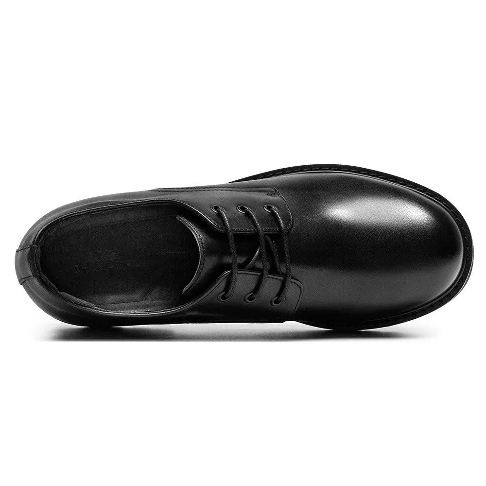8 CM/3.15 Inches CMR CHAMARIPA Black Calfskin Business Height Increasing Casual Shoes