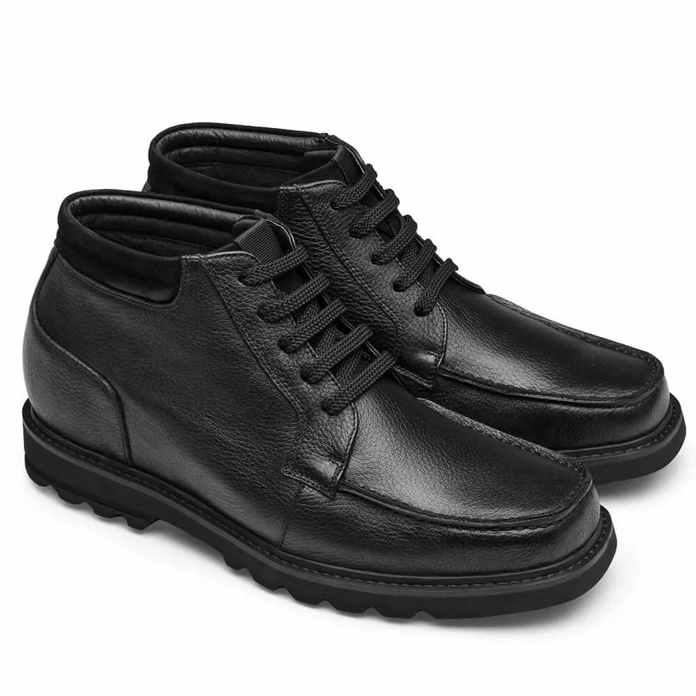 9 CM/ 3.54 Inches - CMR CHAMARIPA Height Increasing Boots For Men Tall Men Boots Brown Leather Working Boots