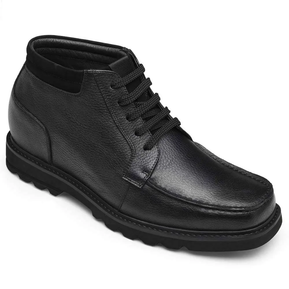 9 CM/ 3.54 Inches - CMR CHAMARIPA Height Increasing Boots For Men Tall Men Boots Brown Leather Working Boots