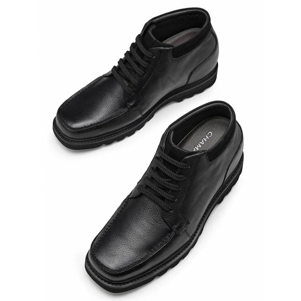 9 CM/ 3.54 Inches - CMR CHAMARIPA Height Increasing Boots For Men Tall Men Boots Brown Leather Working Boots