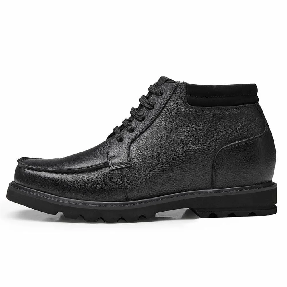 9 CM/ 3.54 Inches - CMR CHAMARIPA Height Increasing Boots For Men Tall Men Boots Brown Leather Working Boots