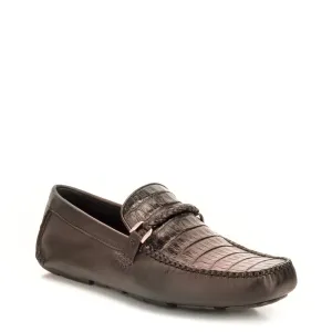 A03CWUX - Cuadra brown casual caiman driving moccasin shoes for men
