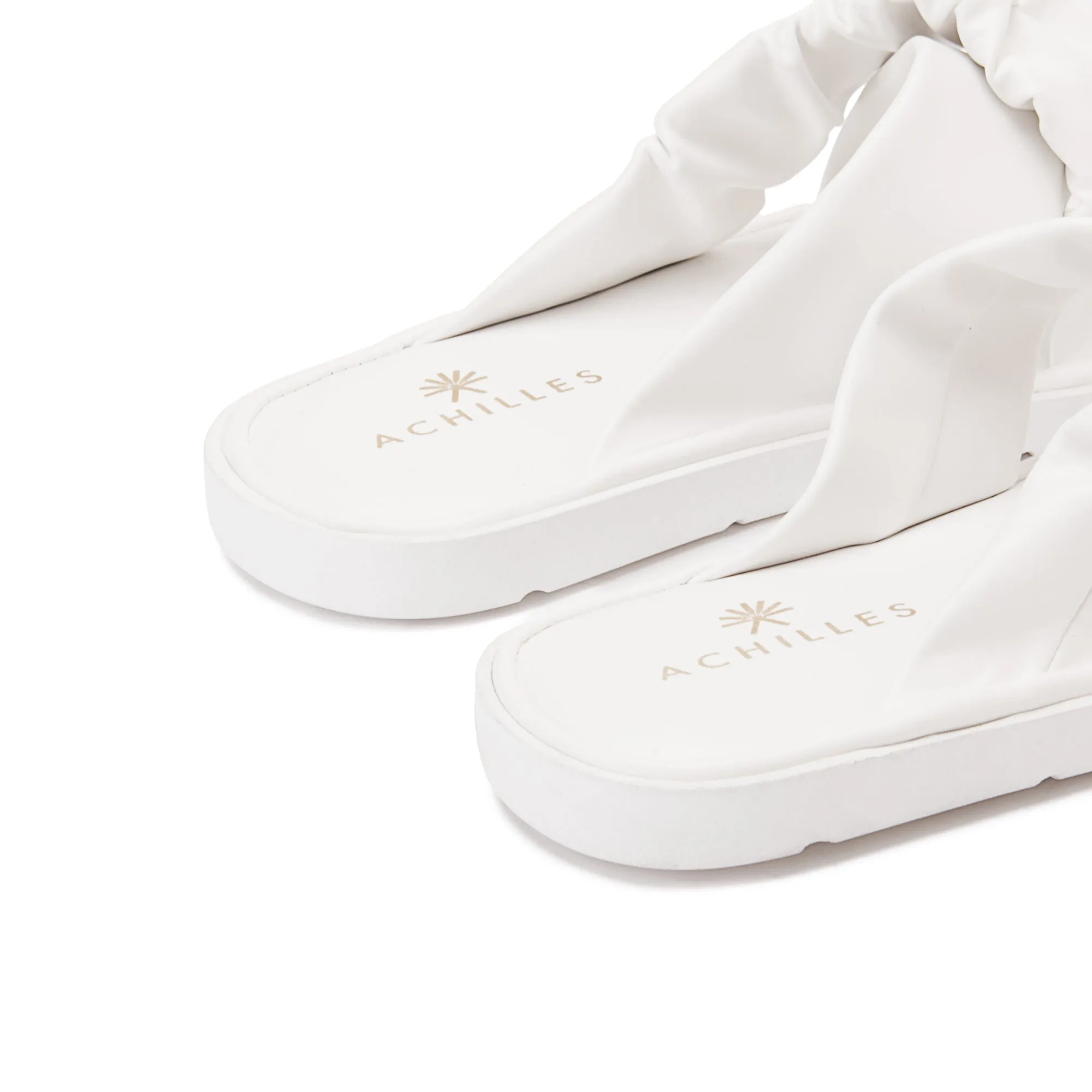 Achilles Women's Criss Cross Slides - White