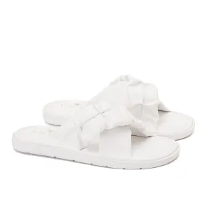 Achilles Women's Criss Cross Slides - White