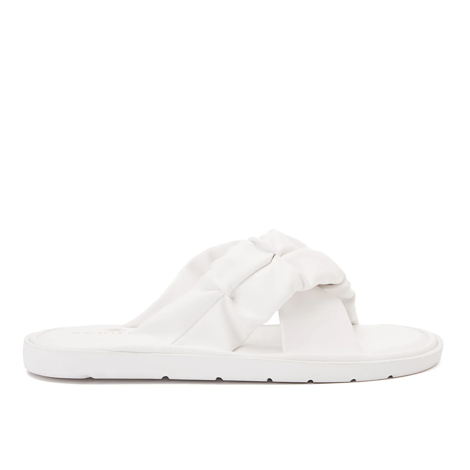 Achilles Women's Criss Cross Slides - White