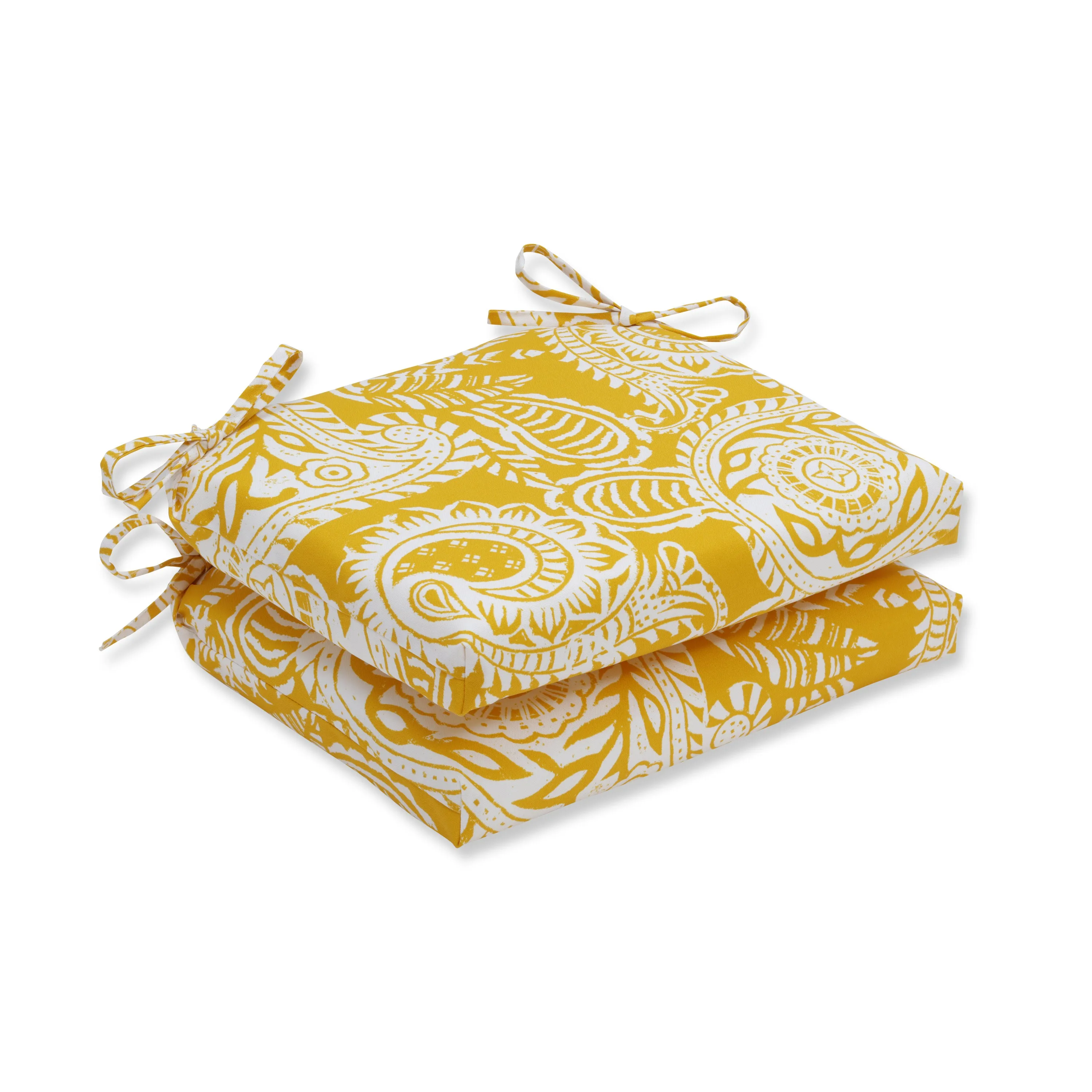 Addie Egg Yolk Squared Corners Seat Cushion (Set Of 2)