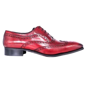 Aliverti Formal Oxford Brogue Shoes in Rosso