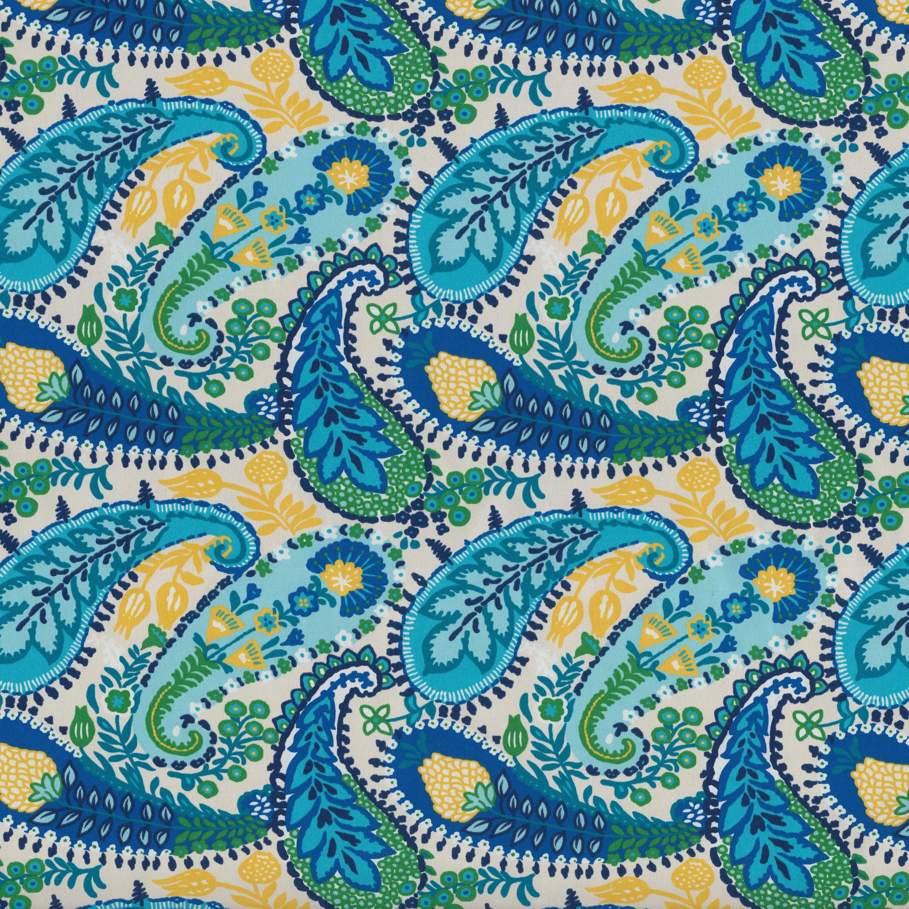 Amalia Paisley Blue 44" Blown Bench