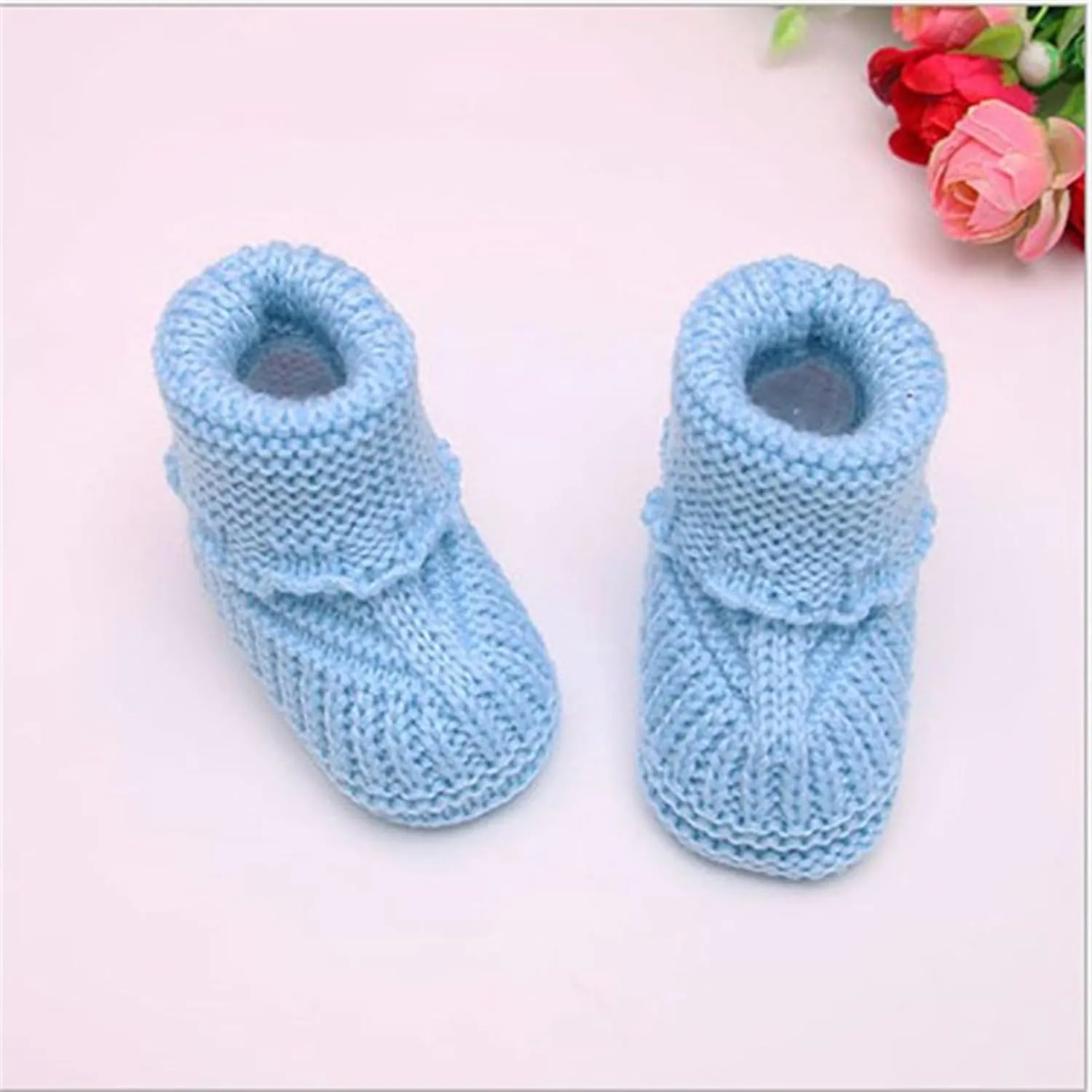 Baby Booties Newborn First Walkers Cozy Shoes Warm Knit Soft Booties for Toddler Infant Boy Girl Non Slip Crib Shoes