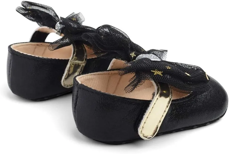 Baby Flat Dress Shoes,0-12Months Toddler Kids Baby Girls Boys Sequin Cute Bow FirstWalk Hook&Loop Casual Shoes