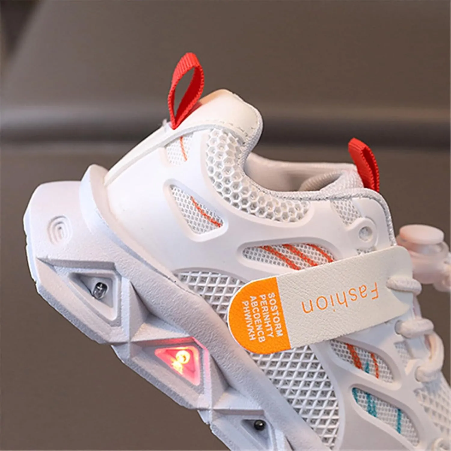 Baby Infant Leather Mesh Lights up Sneakers Lace Breathable First Walking Sport Shoes Toddler Non Slip Casual Sneakers