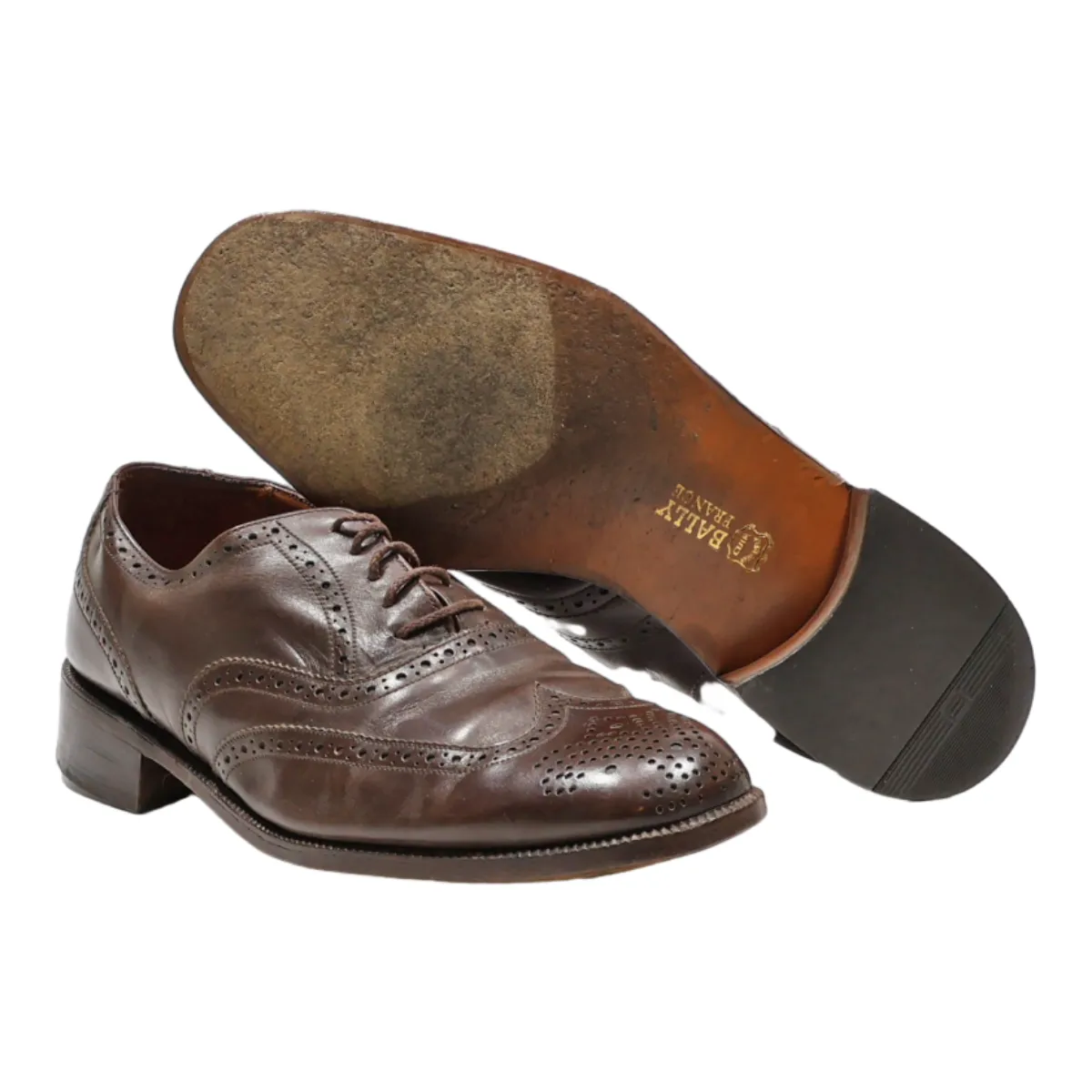 BALLY Brogue Shoes Brown Leather Mens UK 9