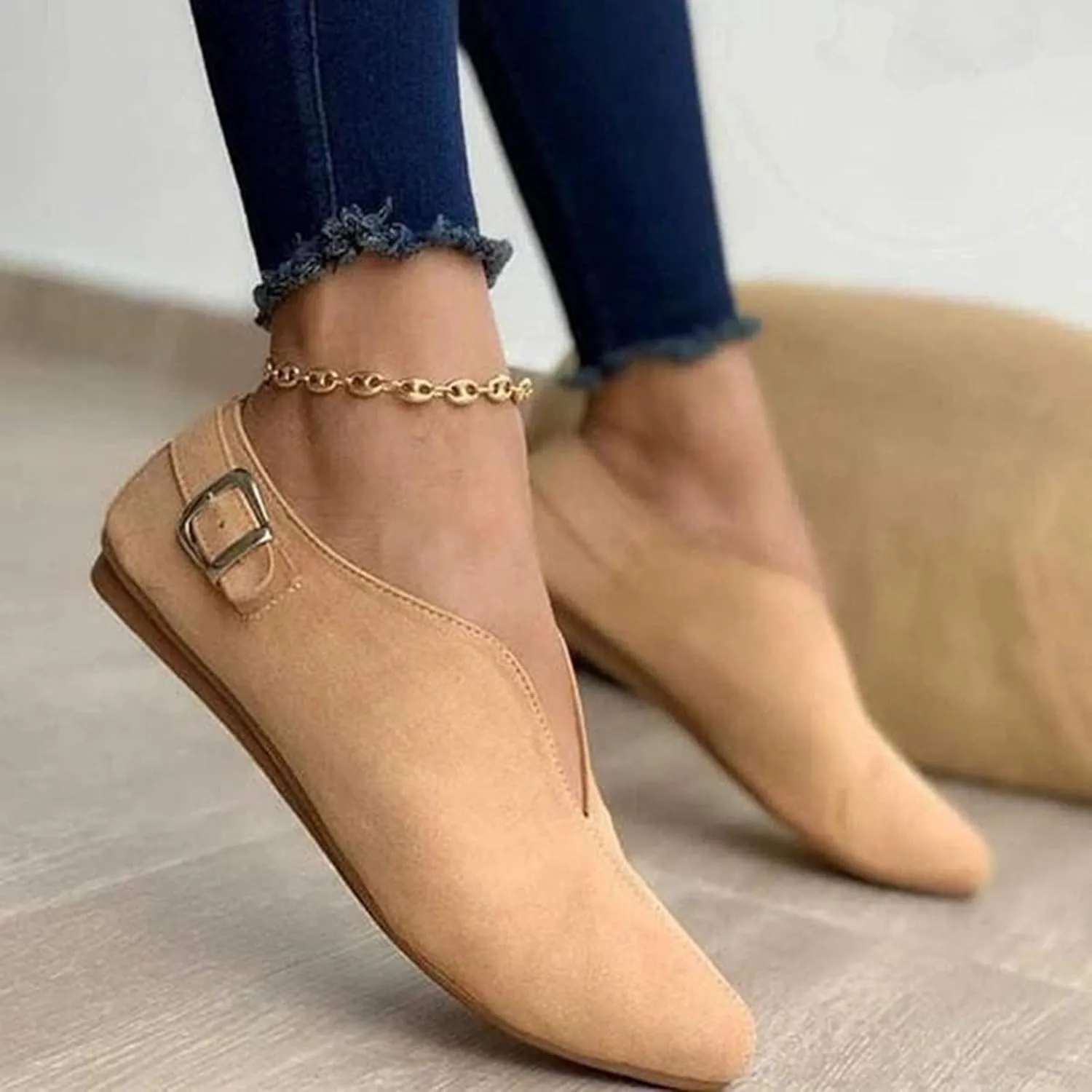 Barefoot Shoes Women Slip on Loafers for Women Round Toe Flats ComfortableKeep Warm Flat Bottom Christmas Running Shoes Women Work Shoes for Men