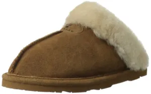 Bearpaw Women's Loki Mule Hickory Brown Suede Fur Lined Slides