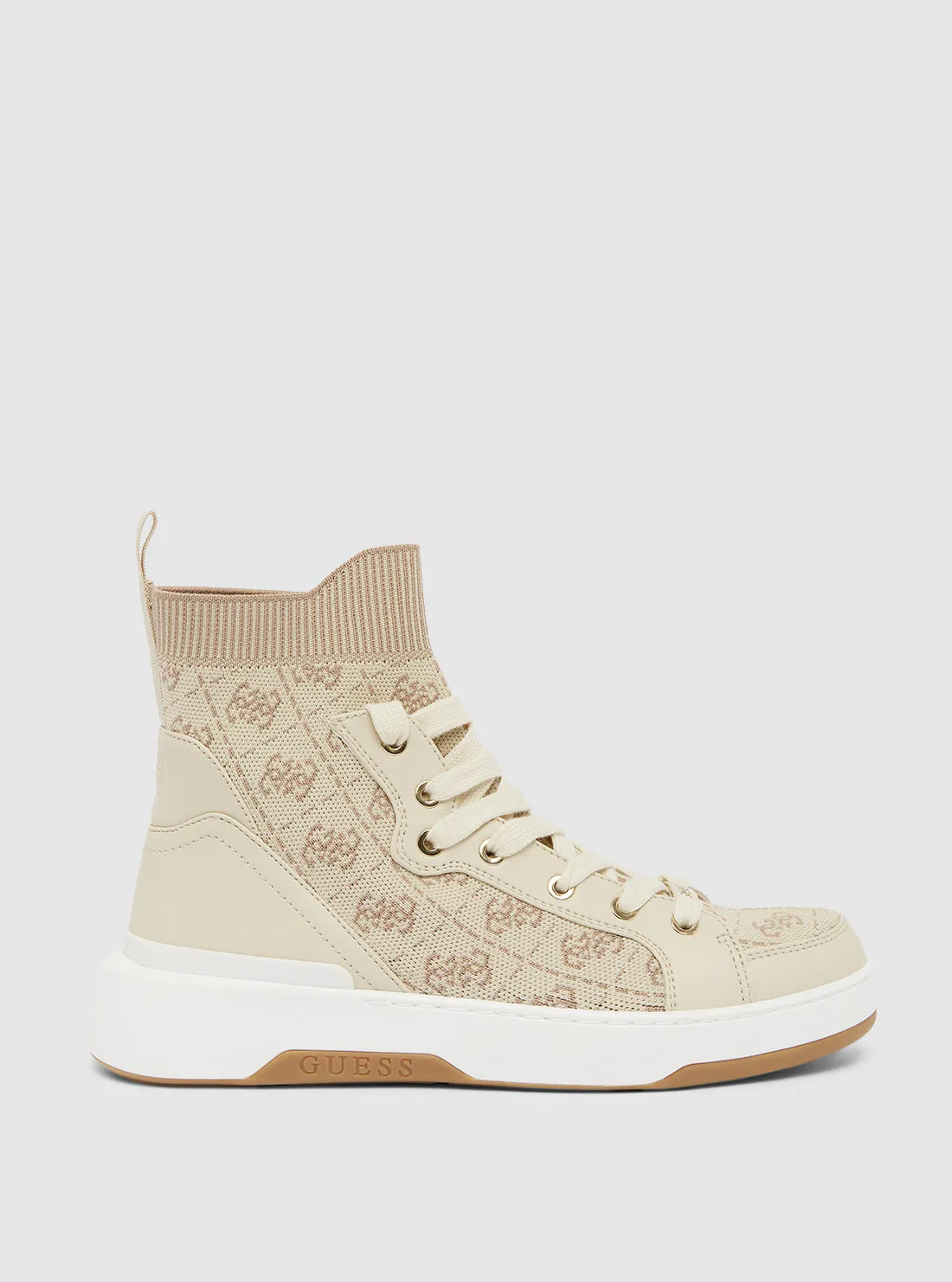 Beige Mannen High Top Sneakers