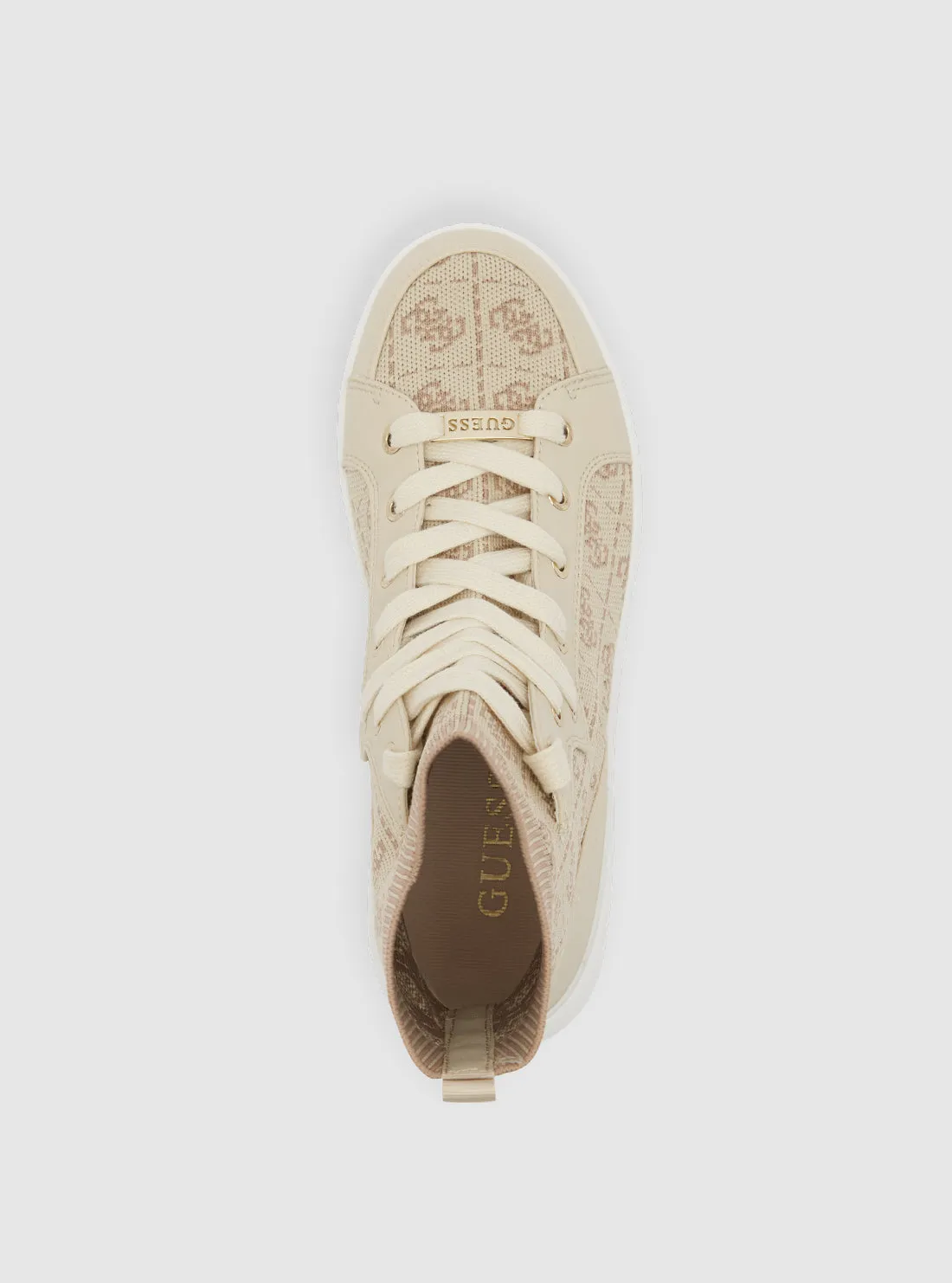 Beige Mannen High Top Sneakers