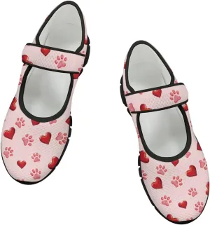 Binienty Casual Mary Jane Shoes for Women Buckle Strap Mesh Flats Women Dressy Comfortable Slip Ons