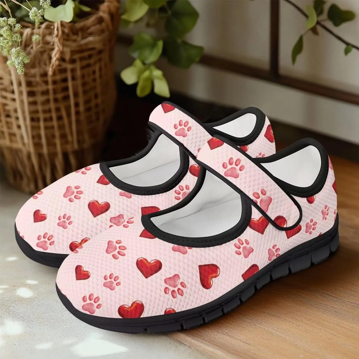 Binienty Casual Mary Jane Shoes for Women Buckle Strap Mesh Flats Women Dressy Comfortable Slip Ons