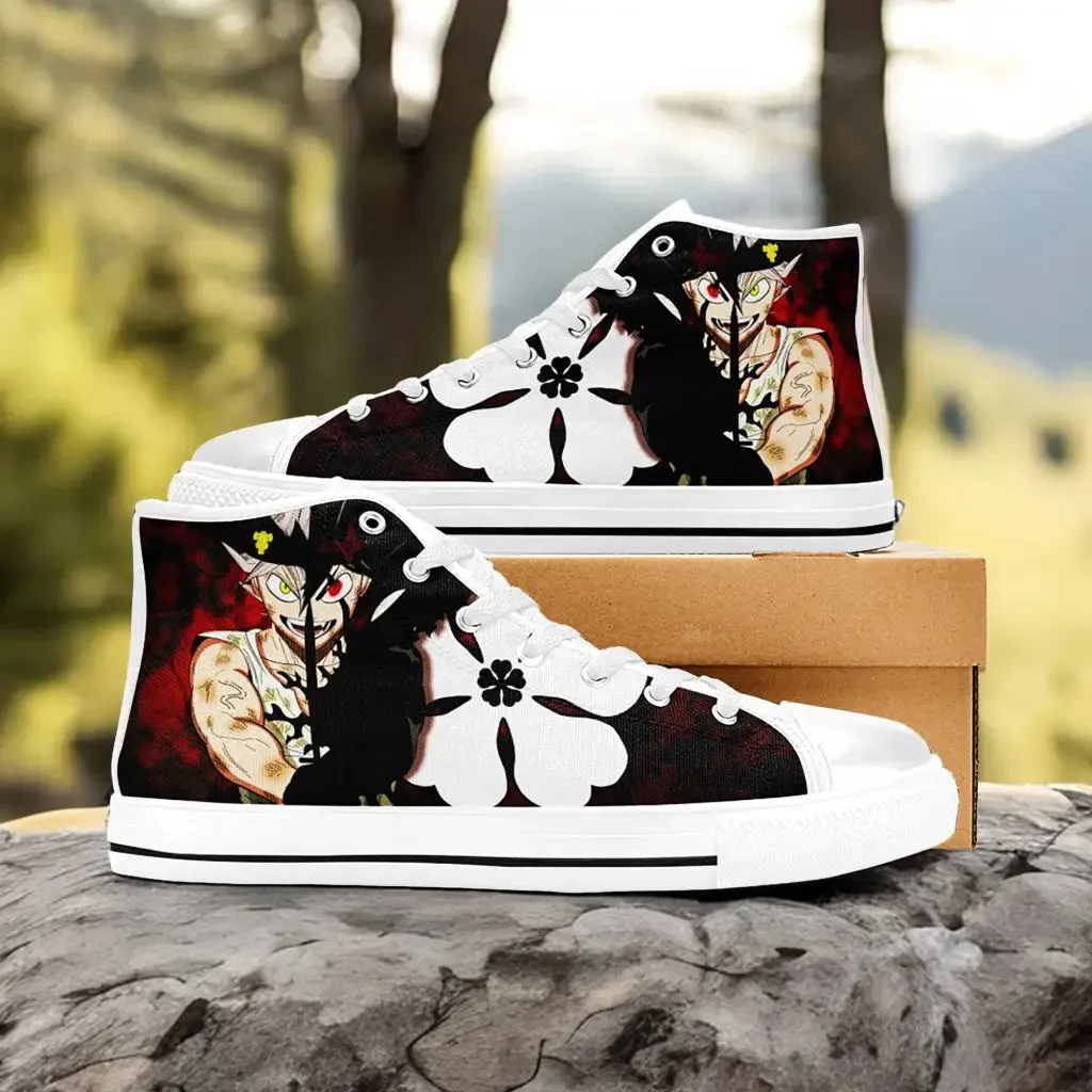 Black Clover Asta Black Bull Shoes High Tops Sneakers for Kids and Adults