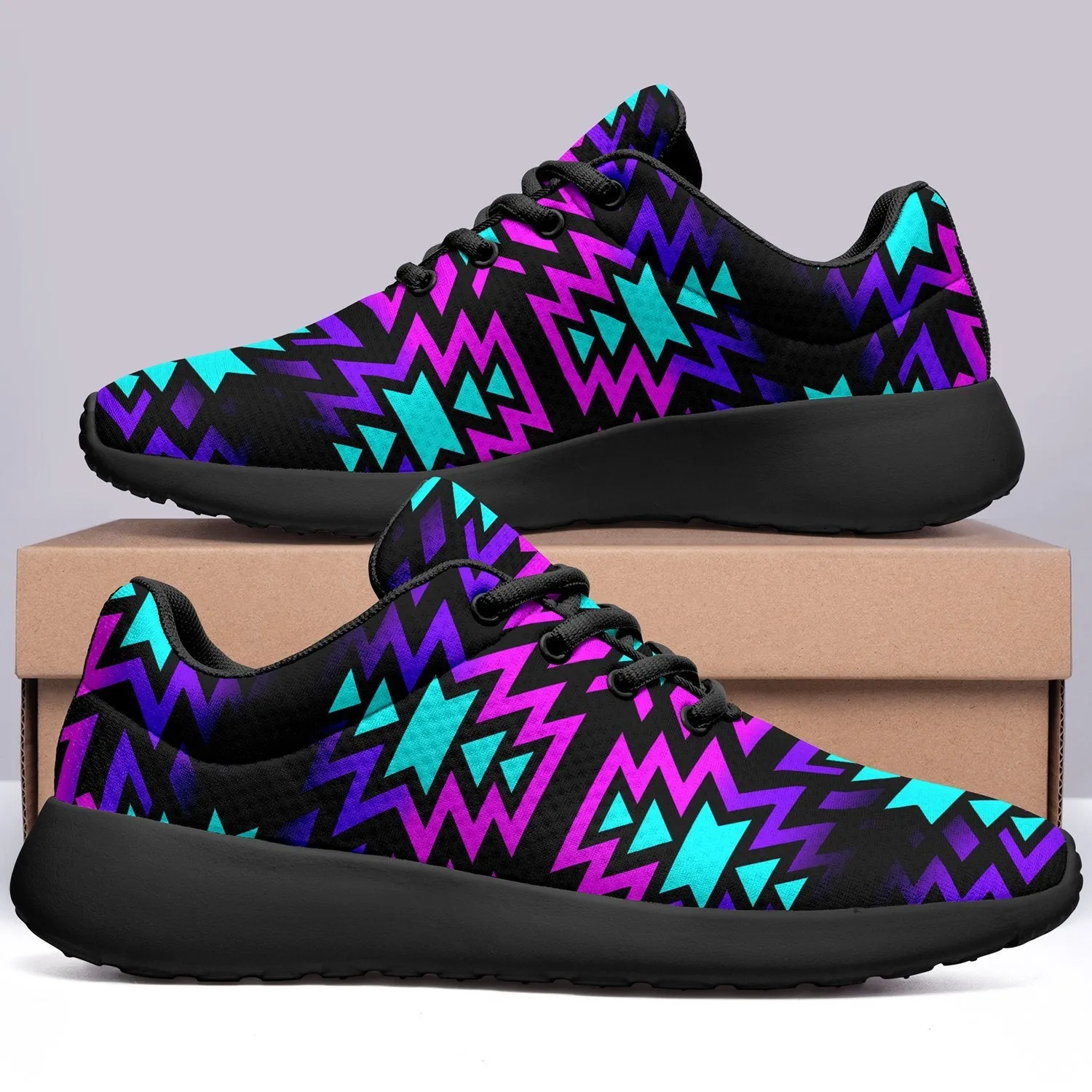Black Fire Winter Sunset Ikkaayi Sport Sneakers