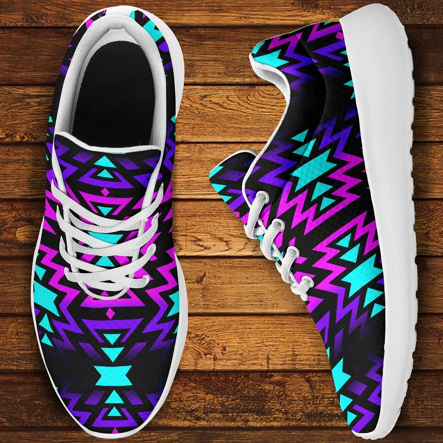 Black Fire Winter Sunset Ikkaayi Sport Sneakers