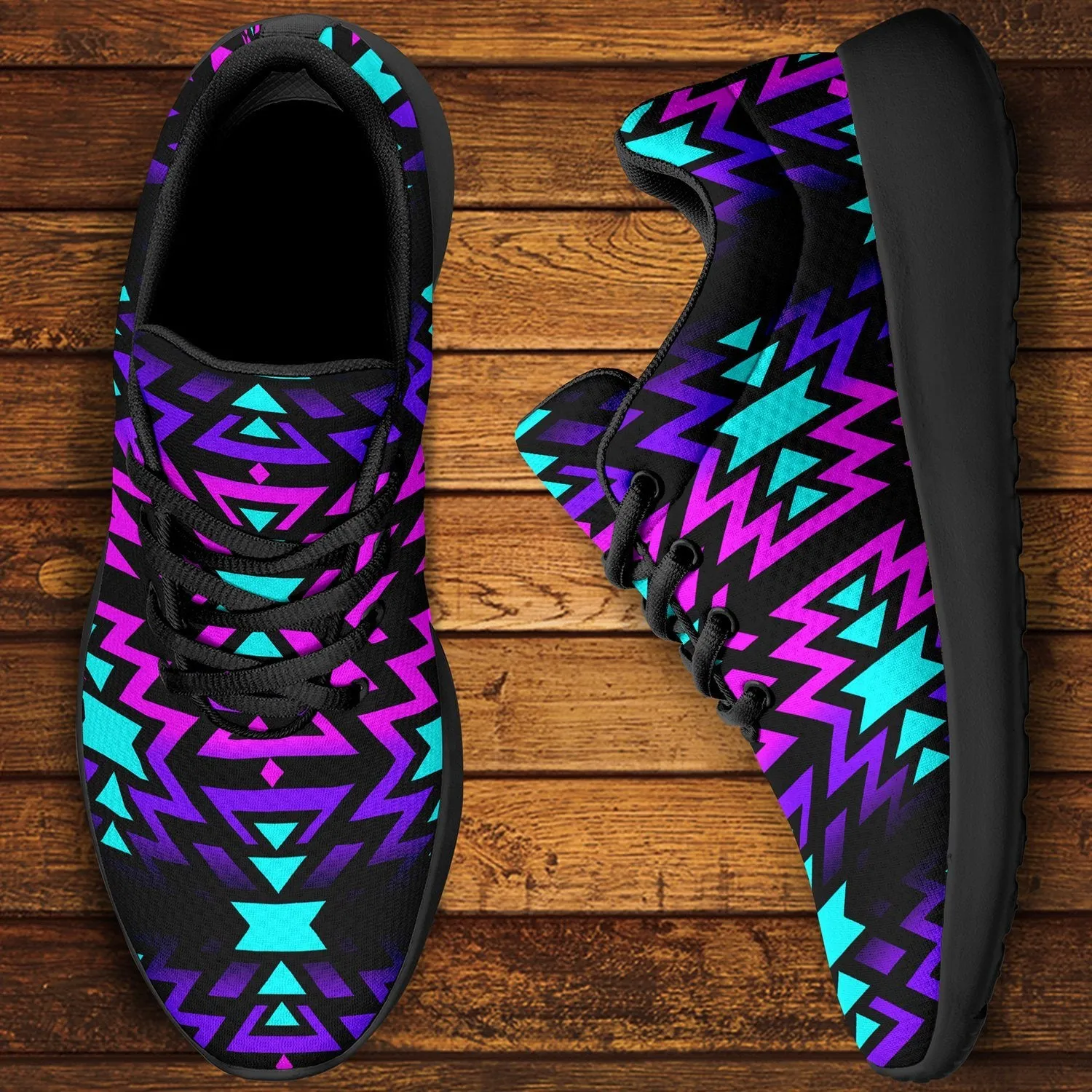Black Fire Winter Sunset Ikkaayi Sport Sneakers