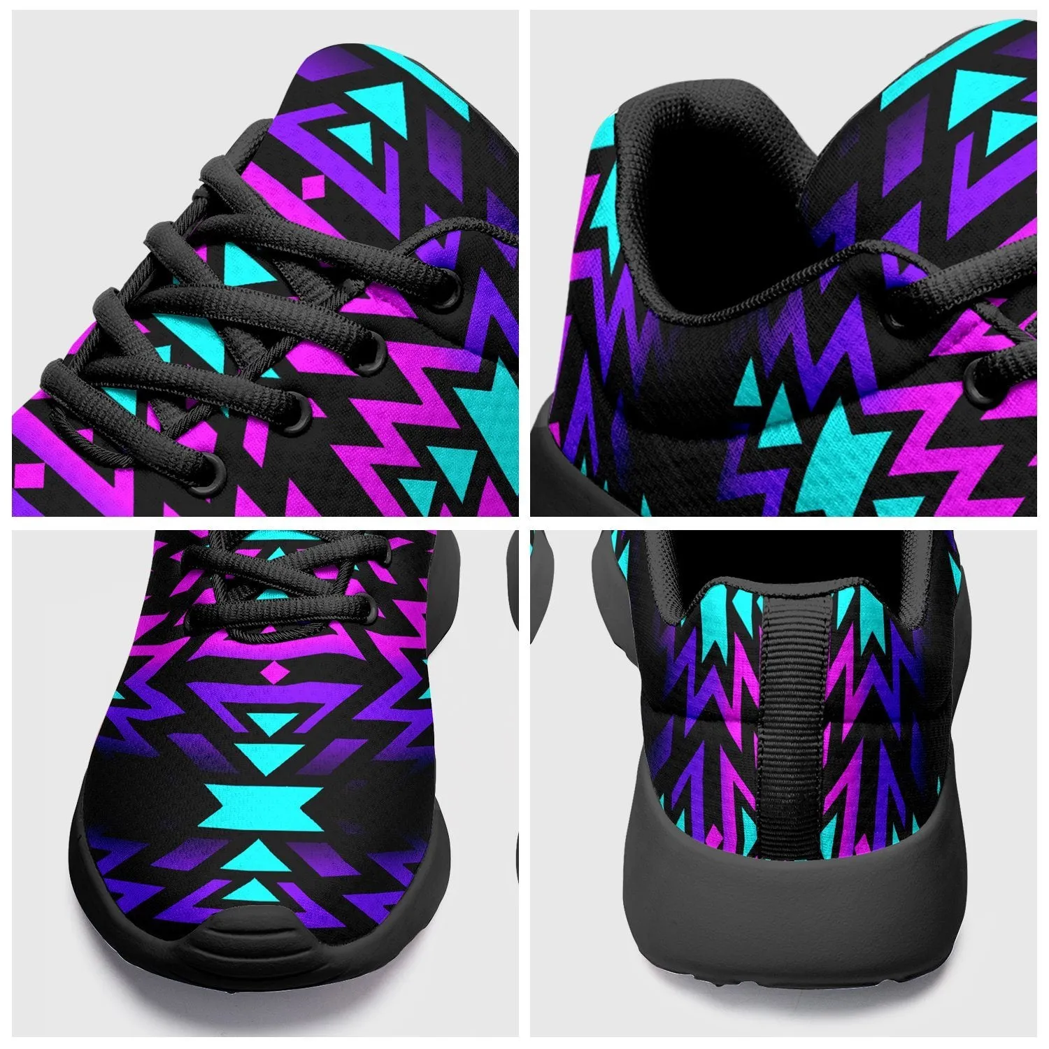 Black Fire Winter Sunset Ikkaayi Sport Sneakers