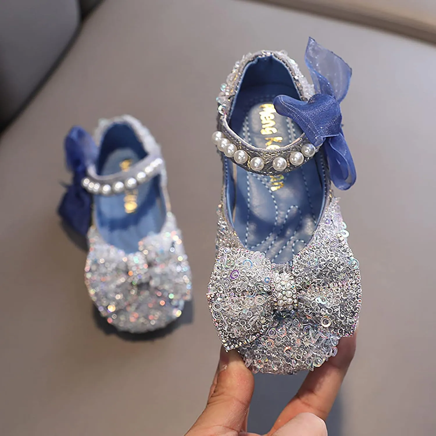 Black Shoes for Girls,Girls Baby Infant Crystal Princess Shoes Bling Pearl Sandals Shoes Kids Dancing Shoes