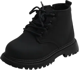 Boots for Girls Girls Solid Color Simple Ankle Boots Work Boots Winter Snow Boots Side Zipper Lace Up Hiking Outdoor Boots