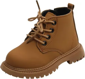 Boots for Girls Girls Solid Color Simple Ankle Boots Work Boots Winter Snow Boots Side Zipper Lace Up Hiking Outdoor Boots