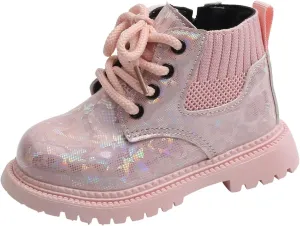 Boots for Girls Kids British Style Single Boots for Girls Glitzy Fashion Ankle Boots Colorful Stylish Ankle Boots