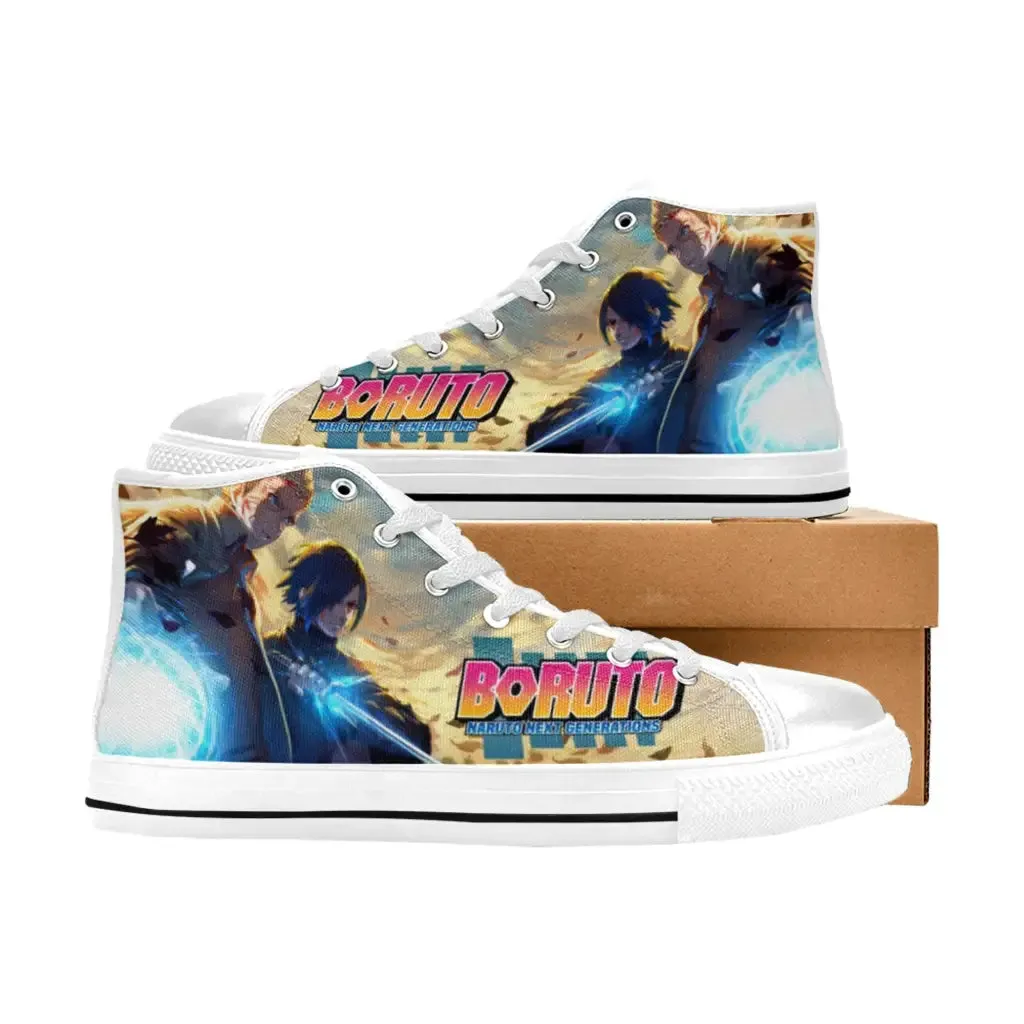 Boruto Naruto Next Generations Hokage Uzumaki Uchiha Sasuke Shoes High Top Sneakers for Kids and Adults