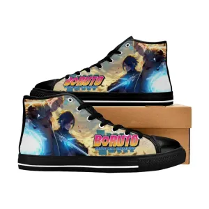 Boruto Naruto Next Generations Hokage Uzumaki Uchiha Sasuke Shoes High Top Sneakers for Kids and Adults