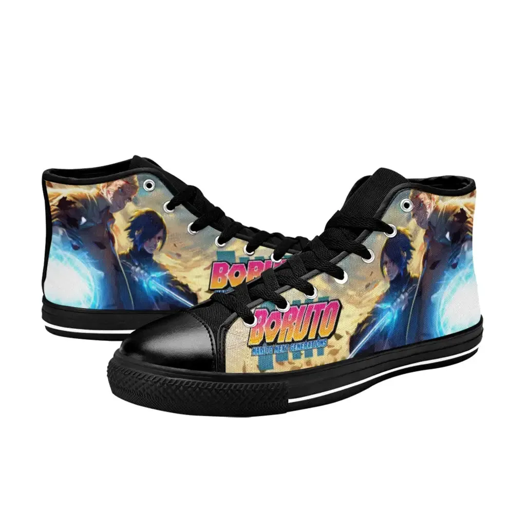 Boruto Naruto Next Generations Hokage Uzumaki Uchiha Sasuke Shoes High Top Sneakers for Kids and Adults