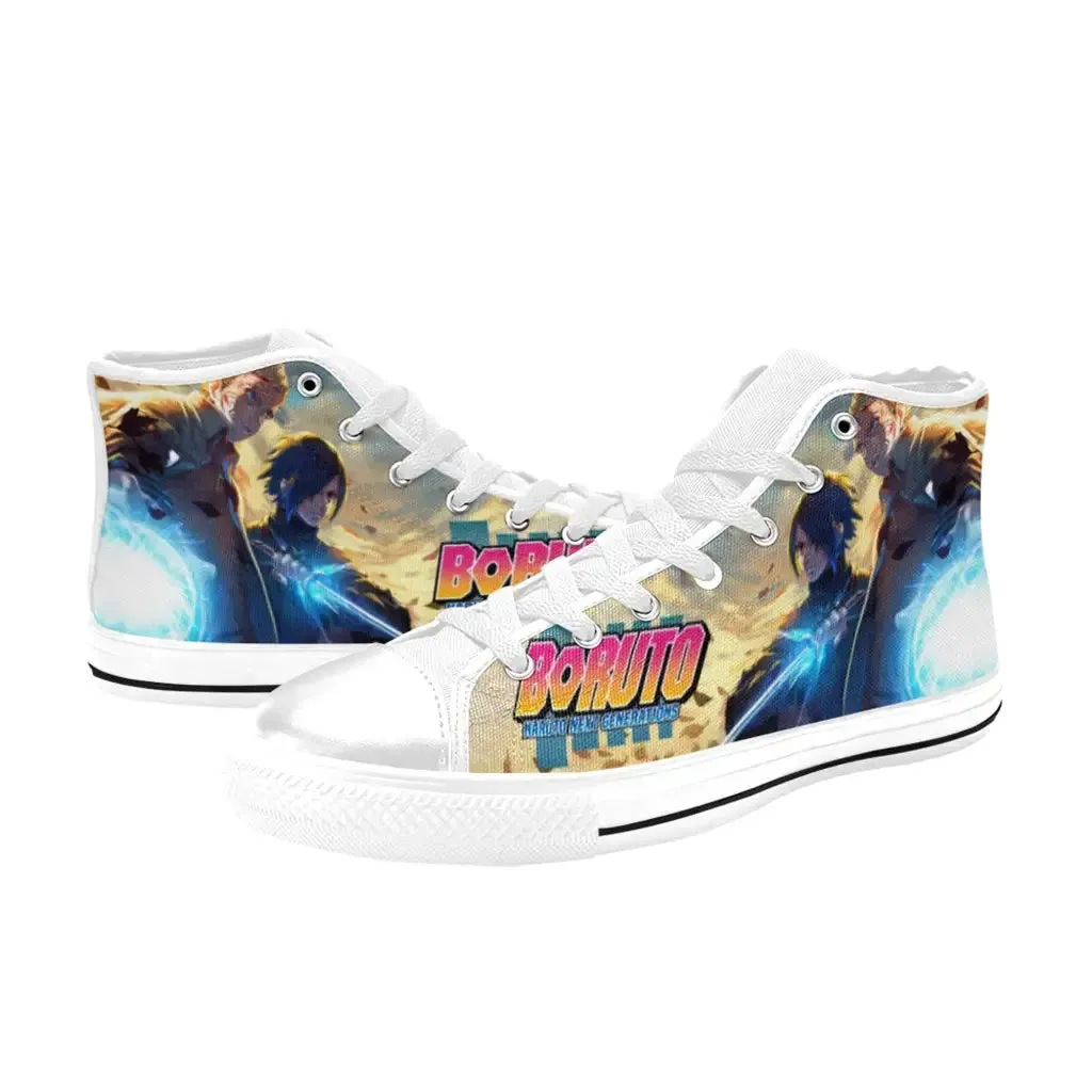Boruto Naruto Next Generations Hokage Uzumaki Uchiha Sasuke Shoes High Top Sneakers for Kids and Adults