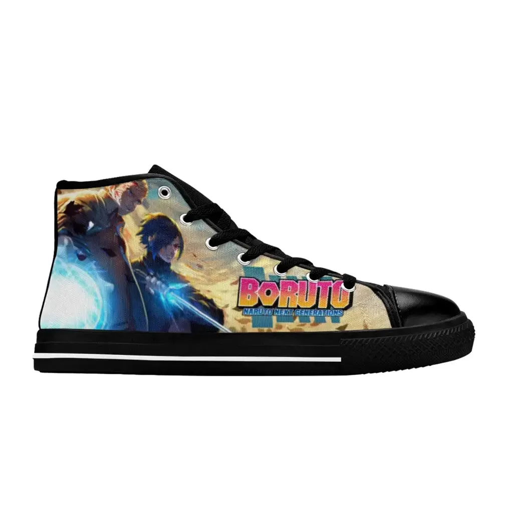 Boruto Naruto Next Generations Hokage Uzumaki Uchiha Sasuke Shoes High Top Sneakers for Kids and Adults
