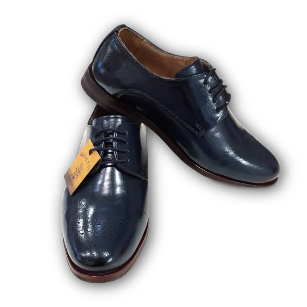 Boys Benetti LOUIS Navy Communion Shoes