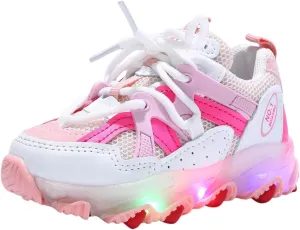 Boys Girls LED Light Up Sneakers Running Sport Shoes Lightweight Breathable Shoes for Toddler/Little Kid/Big Kid